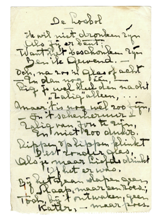 Het gedicht De Losbol (1917) door Herman Hana, aan Tine Baanders.